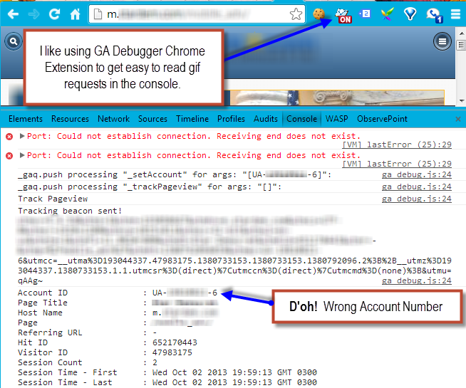 GA debugger