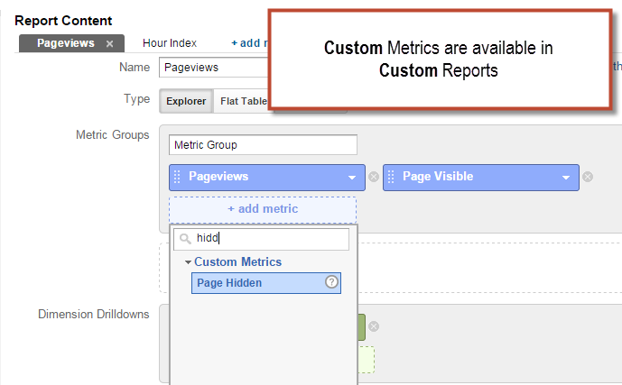 custom metrics reports