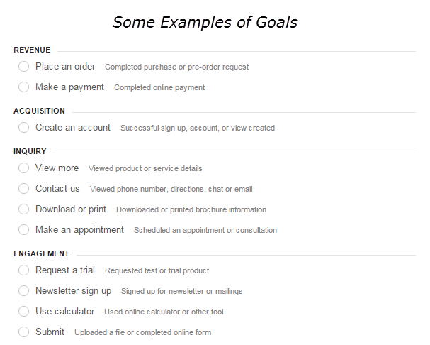 examples of goals