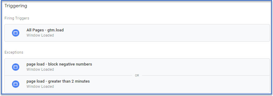 page load triggers