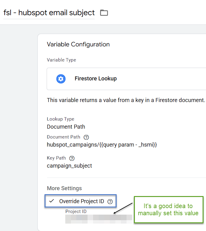 firestore lookup variables